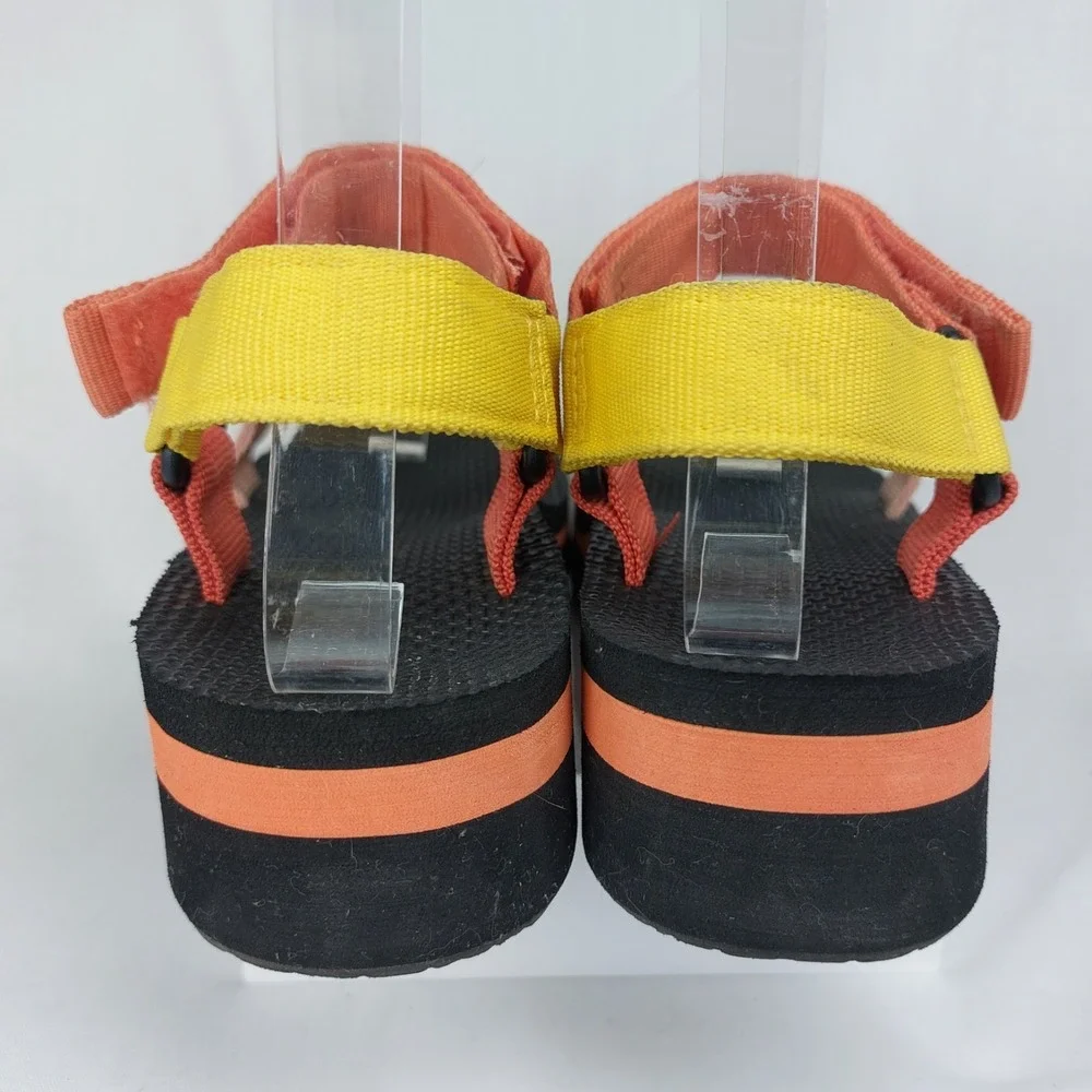 Time & Tru Girls‎ Platform Hook Loop Sandals Colorful Size 5.5-6 (Estimate)